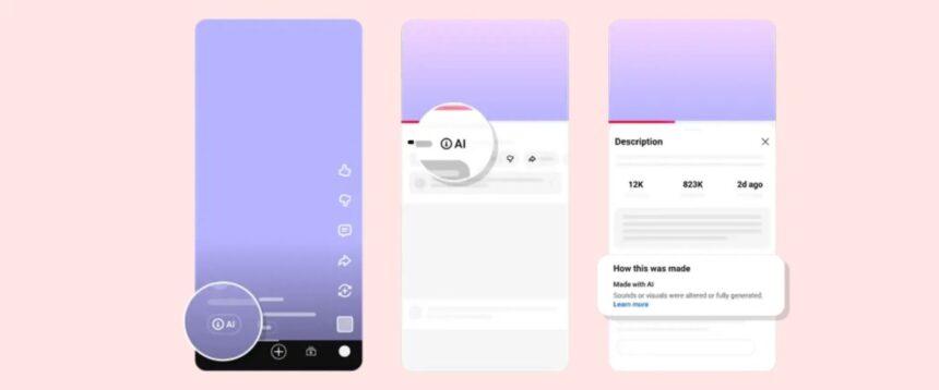 Tampilan label AI yang ada di youtube/ Foto: GSM Arena