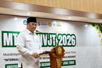 Rektor UPN Veteran Jatim saat memberikan sambutan dalam acara MTQ 2026/dok.aktual.co.id