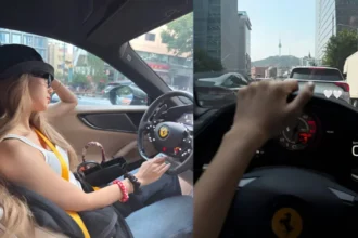 Lisa BLACKPINK di belakang kemudi Ferrari/ Foto: allkpop