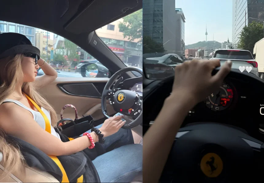 Lisa BLACKPINK di belakang kemudi Ferrari/ Foto: allkpop