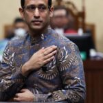 Nadiem Makarim dalam sidang korupsi/ Foto:CNN
