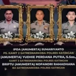 Tiga anggota Polres Katingan yang gugur dalam operasi penangkapan pelaku kasus narkoba/ Foto: ANTARA