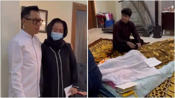 Vega bersama teman-teman artis yang melayat/ Foto: RCTI