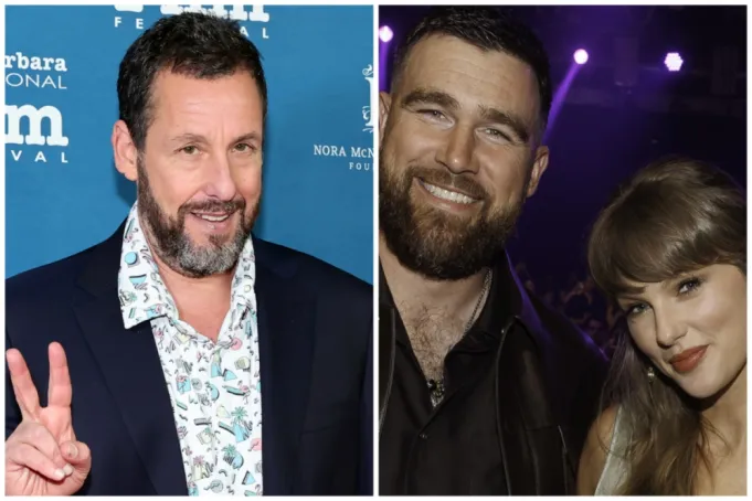 Adam Sandler (kiri) pasangan Travis Kelce dan Taylor Swift/ Foto: variety