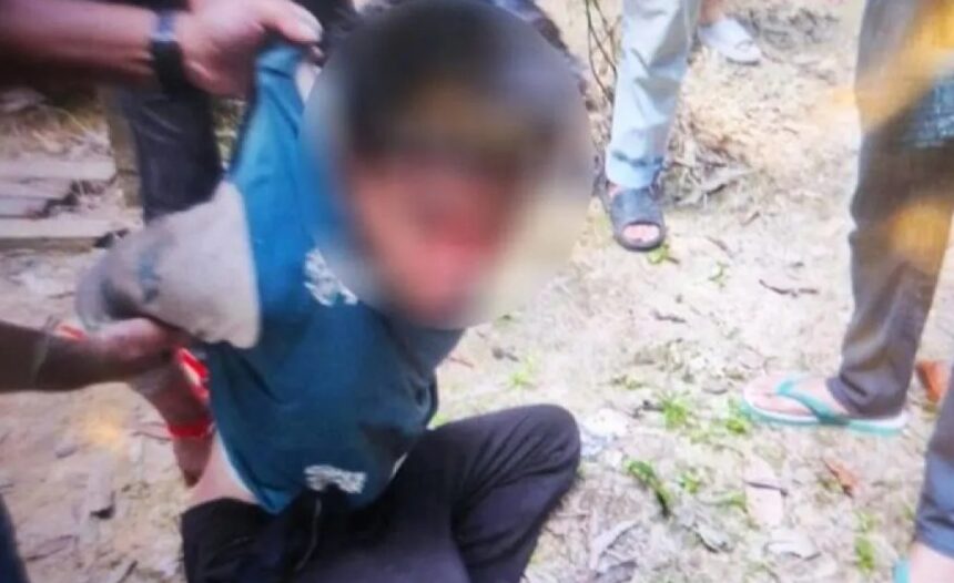 Terduga pelaku R, pada saat diamankan tim gabungan/ Foto: ANTARA