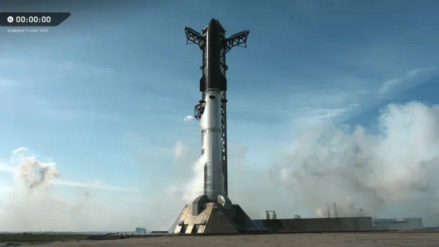 Wahana Starship V3 kedua milik SpaceX mencoba diluncurkan pada 16 Juli 2026. Upaya tersebut dibatalkan pada detik terakhir/ Foto: space