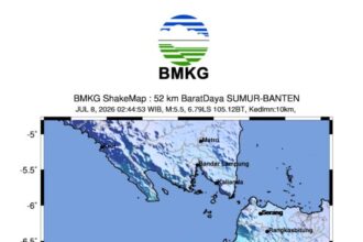 Titik gempa barat daya Banten/ Foto: BMKG