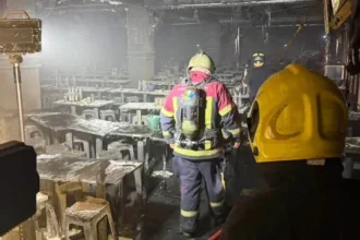 Lokasi kejadian kebakaran pub di Bangkok/ Foto: Anadolu