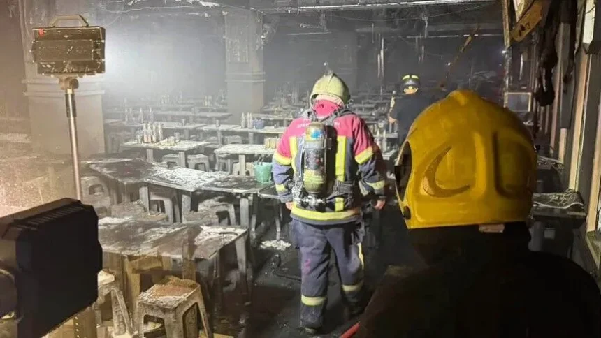 Lokasi kejadian kebakaran pub di Bangkok/ Foto: Anadolu