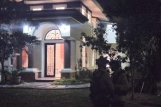 Polisi jaga di rumah Sentul, Bogor/ Foto: ANTARA