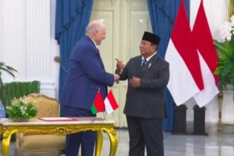 Presiden Alexandr Lukashenko dan Presiden Prabowo/ Foto: capture ANTARA