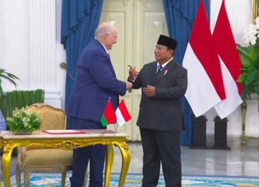 Presiden Alexandr Lukashenko dan Presiden Prabowo/ Foto: capture ANTARA