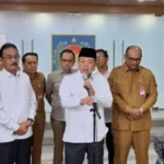 Menteri ATR dan Kepala BPN Nusron Wahid saat jumpa pers/ Foto: cortesy ANTARA