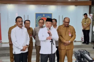 Menteri ATR dan Kepala BPN Nusron Wahid saat jumpa pers/ Foto: cortesy ANTARA