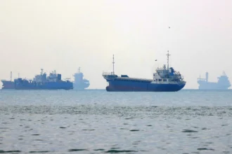 Kapal yang berlabuh di Selat Hormuz/ Foto: vn