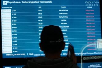 Schedule pesawat di bandara dibatalkan/ Foto: courtesy KOMPAS