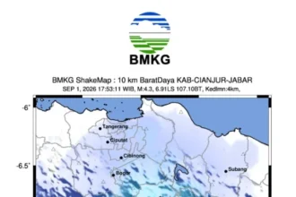 Pusat gempa bumi di Cianjur/ Foto: BMKG