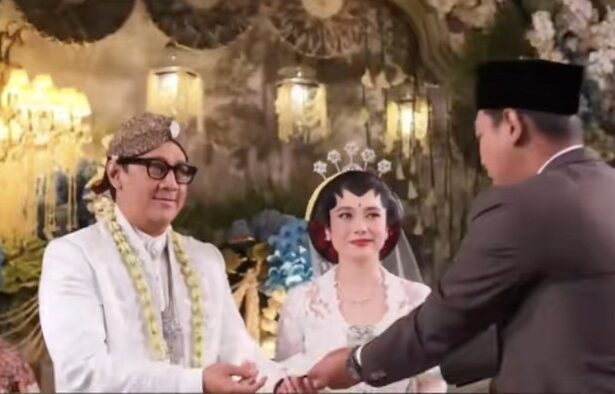 Tangkapan layar pernikahan Andre Taulany dan Amanda Rigby/ Foto: Ist