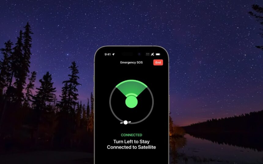 Ilustrasi fitur satelit pada Apple/ Foto: GSM Arena