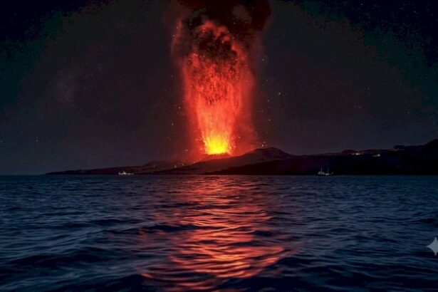 Semburan erupsi Gunung Anak Krakatau/ Foto: TikTok