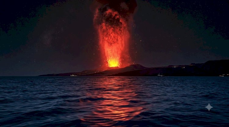 Semburan erupsi Gunung Anak Krakatau/ Foto: TikTok