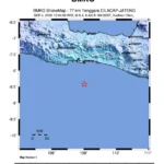 Titik gempa bumi yang ada di Cilacap/ Foto: BMKG