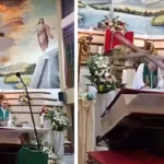 Moment saat salib menimpa pastor di Ekuador/ Foto: IG