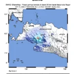 Lokasi gempa bumi di Kota Bogor/ Foto: BMKG