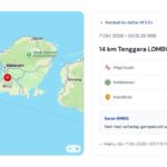Pusat gempa bumi di NTB/ Foto: BMKG