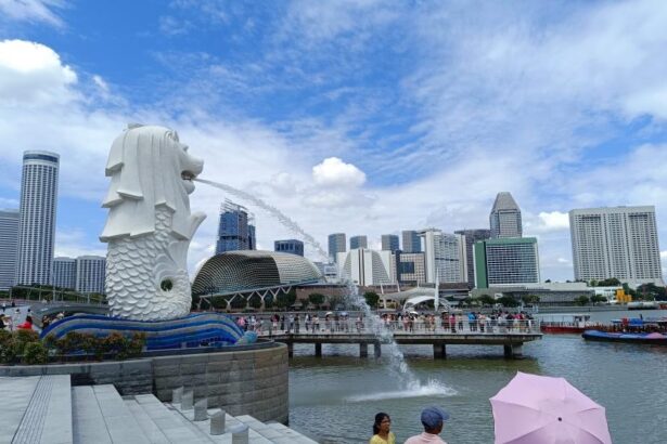 Ikon Singapura patung Merlion yang berada di kawasan Marina Bay Sands/ Foto: Ist