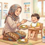Ilustrasi pemberian nutrisi pada balita/ foto: gemini